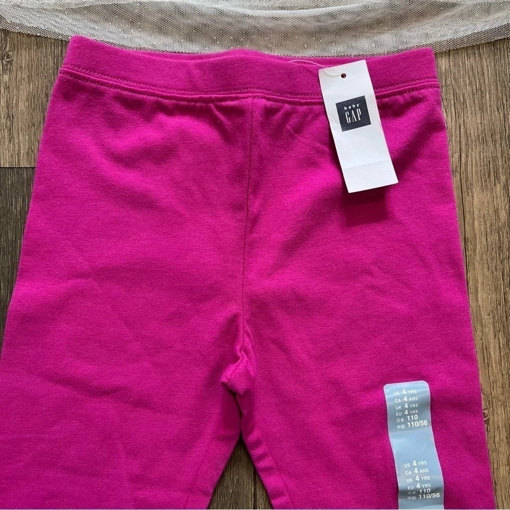 NWT Gap Baby Set Of Pink Pants And White Sparkly Short SleevesTulle Top Size 4